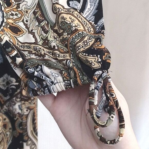 Connected Woman Apparel Woman’s Size 18W Paisley Print Scrunchy Midi Dress - Picture 6 of 8